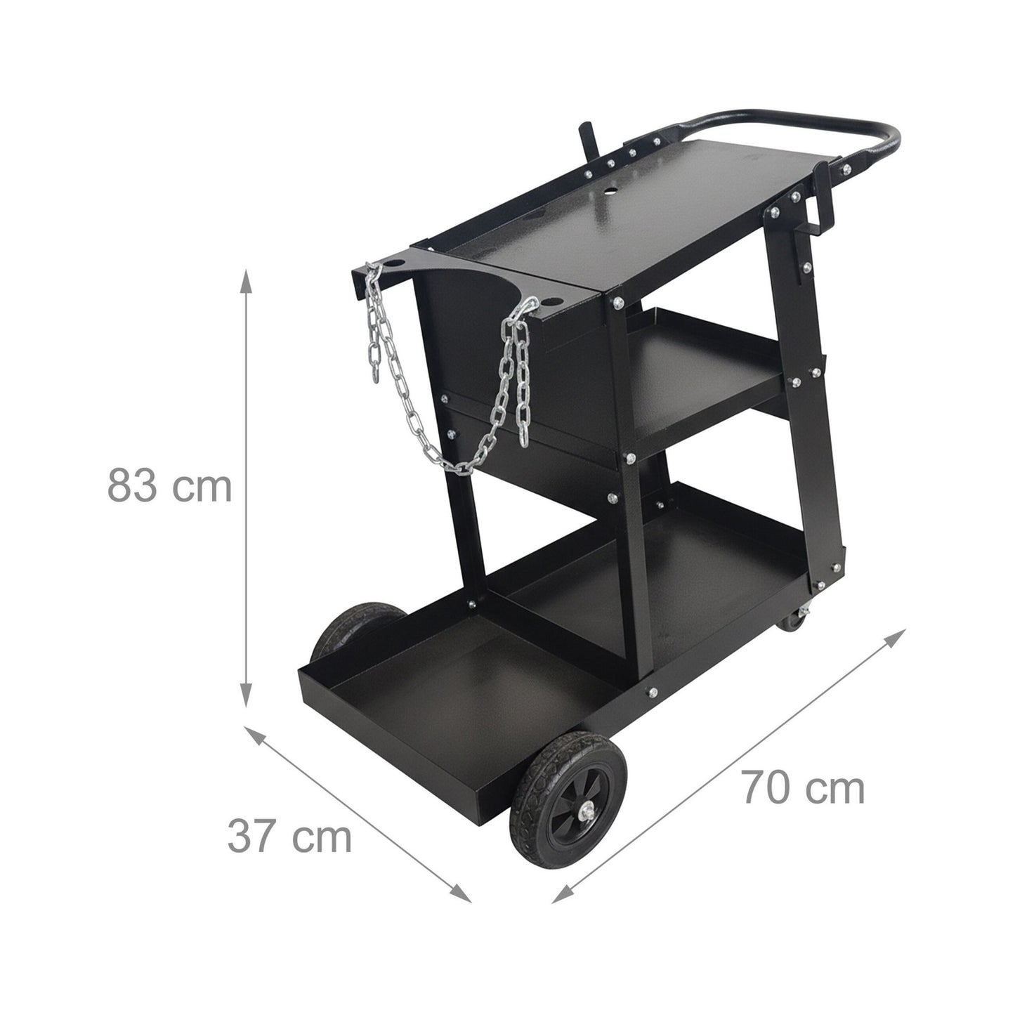 Welding Trolley with Gas-Bottle Platform and Shelves
