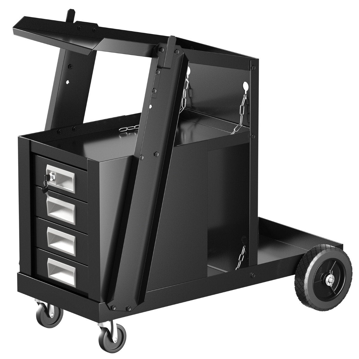 Welding trolley with 4 drawers & gas bottle holder 71 x 38 x 71 cm black