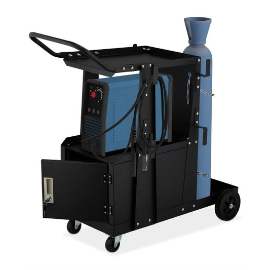 Welding trolley with cabinet
