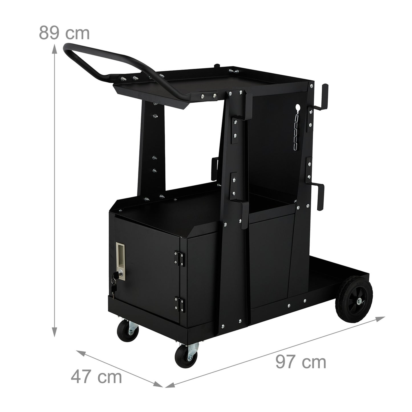 Welding trolley with cabinet