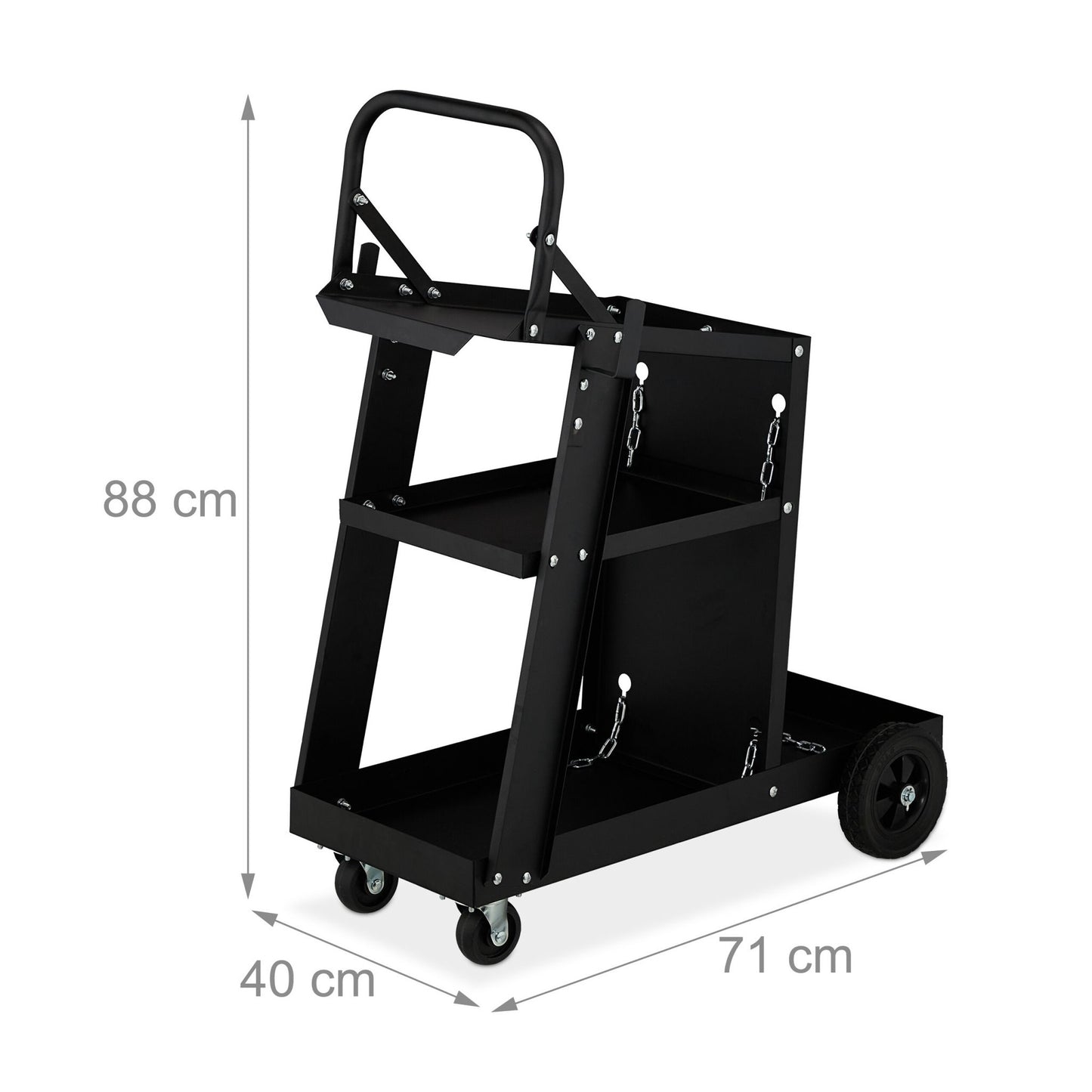 Welding trolley with handle