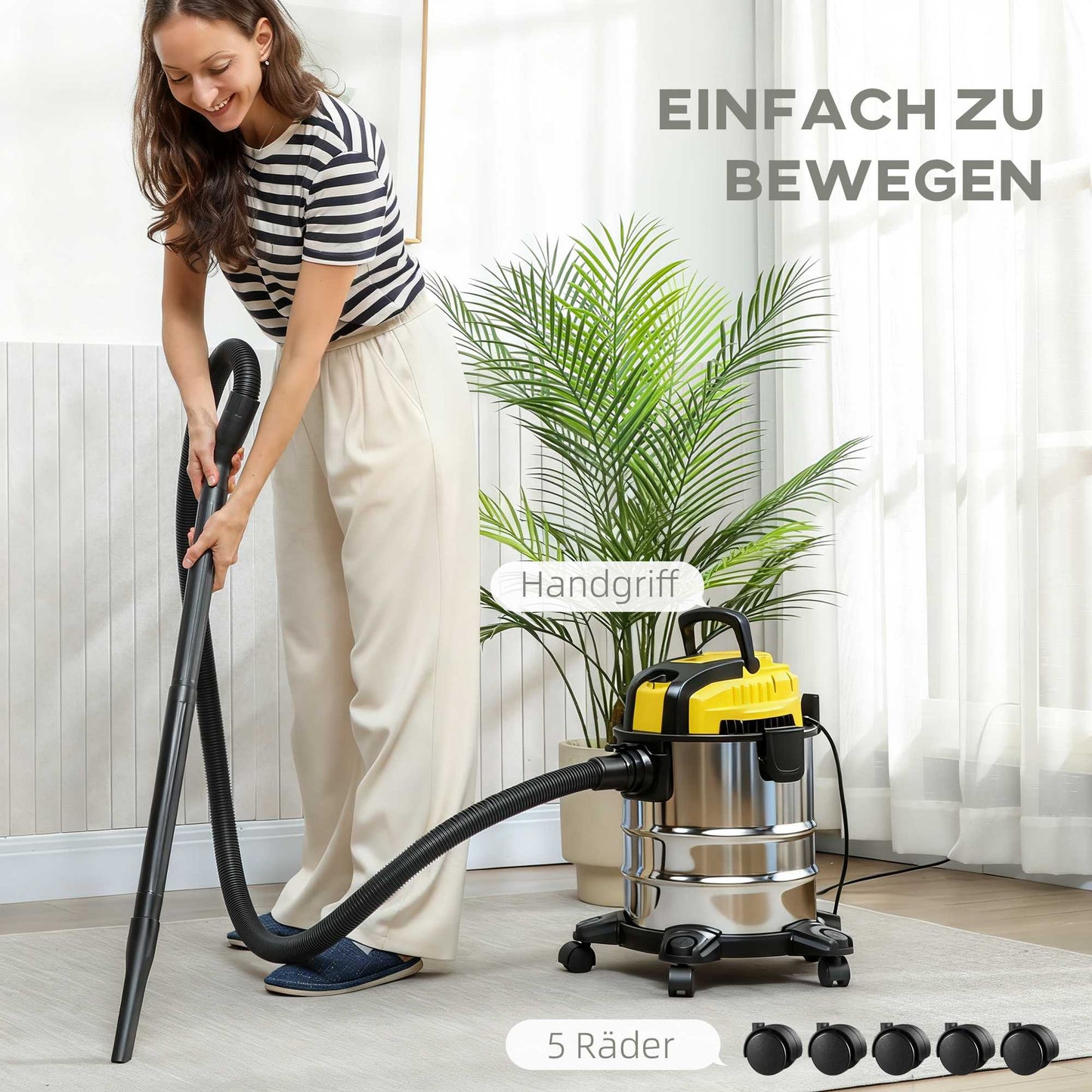 Wet and Dry Vacuum Cleaner, 1200W, 20L, Triple Filter