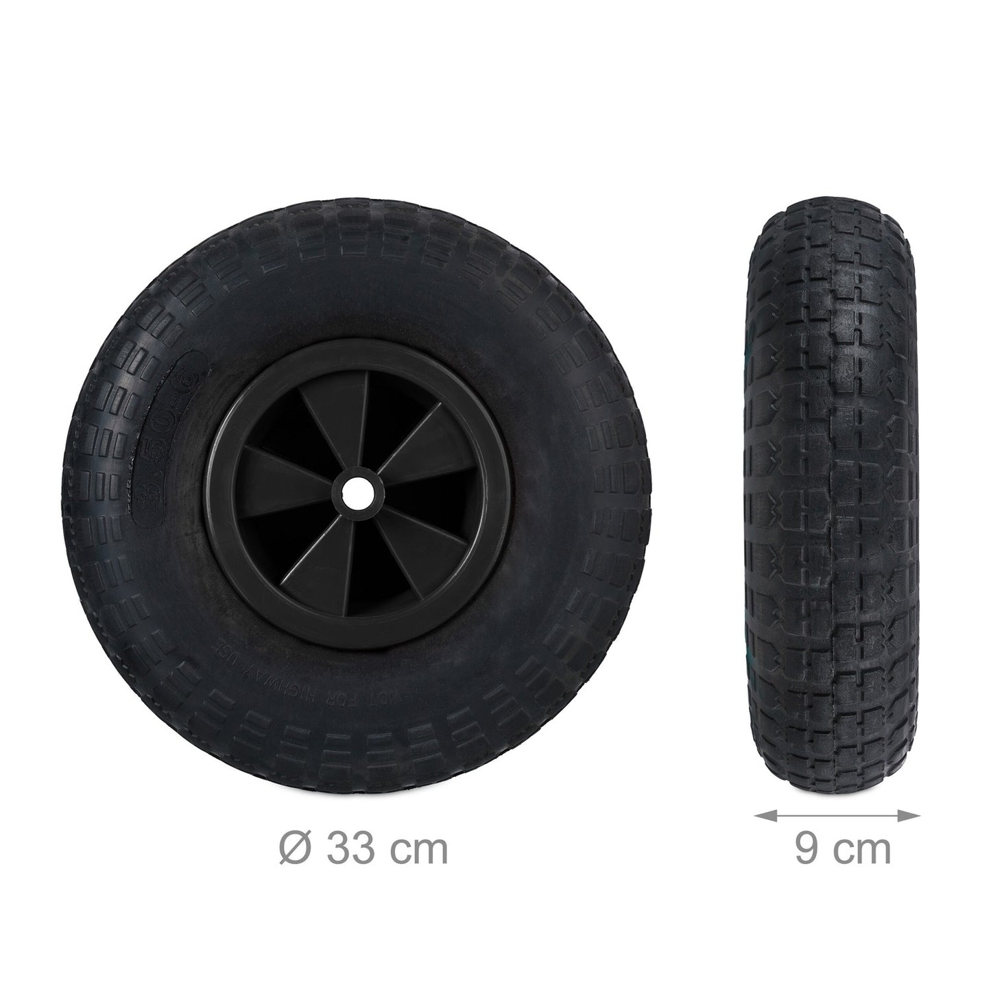 Wheelbarrow 3.50-6 with black profile