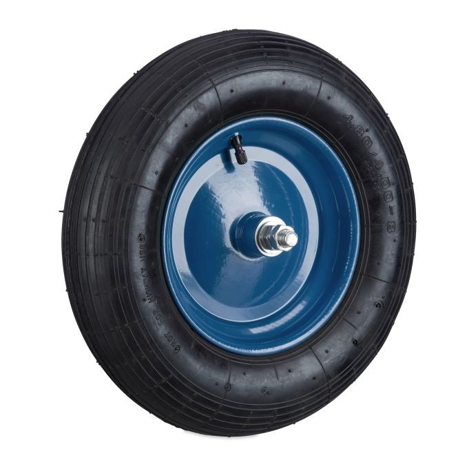 Wheelbarrow Wheel with Blue Rim & Axle