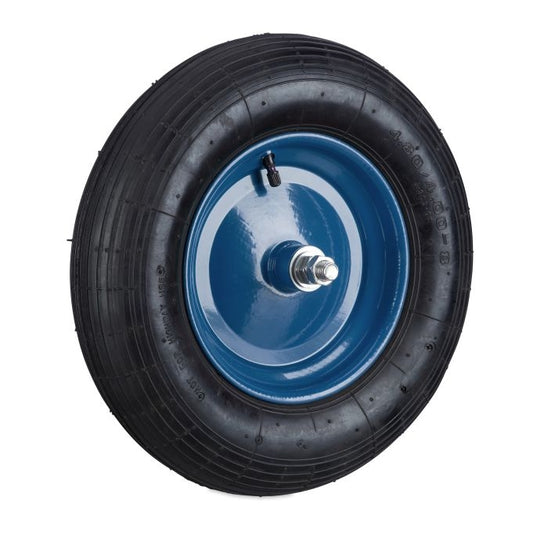 Wheelbarrow Wheel with Blue Rim & Axle