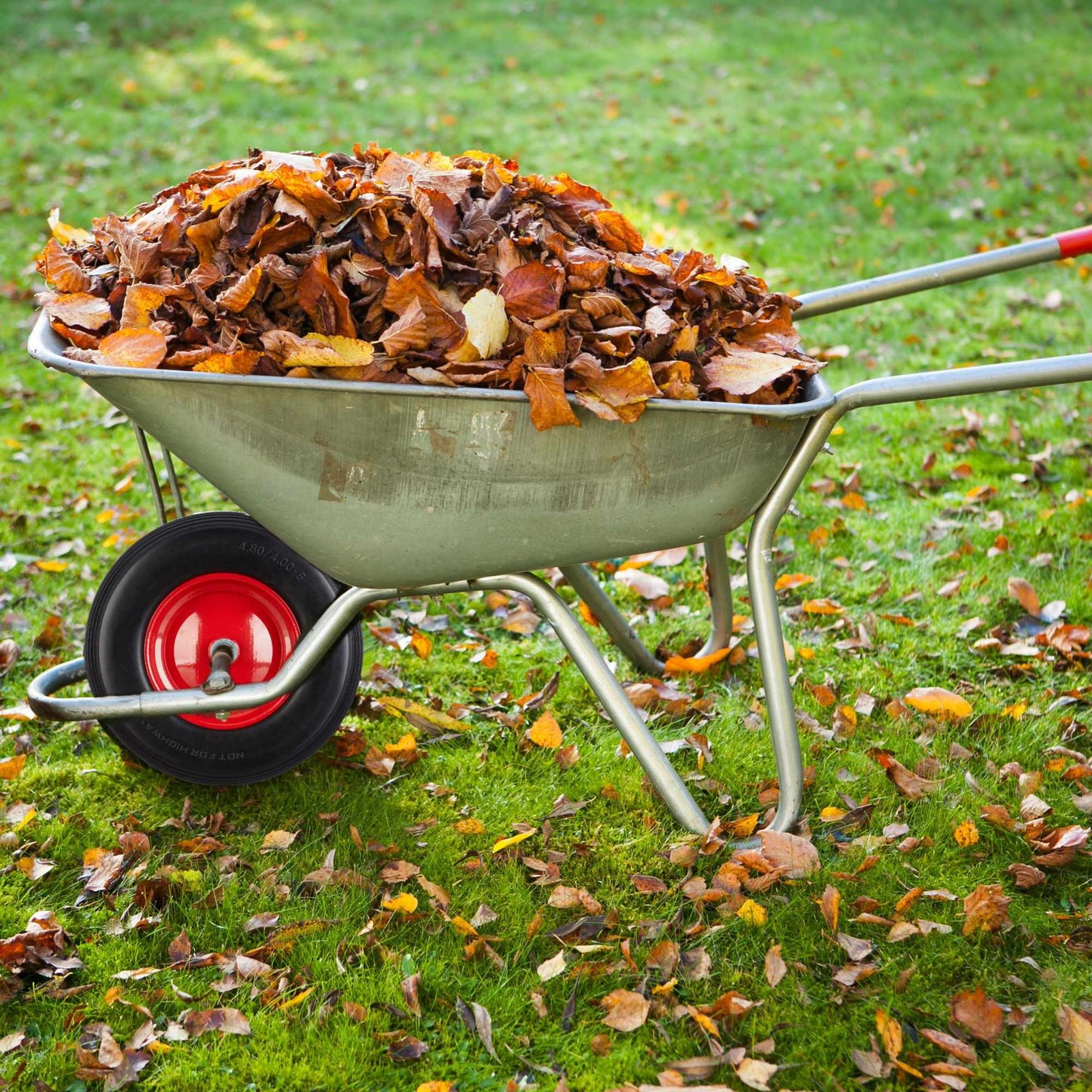 Wheelbarrow wheel made of solid rubber with axle