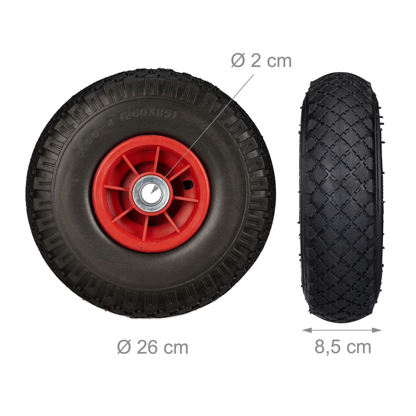 Wheelbarrow wheels PU rubber, 2 pcs.