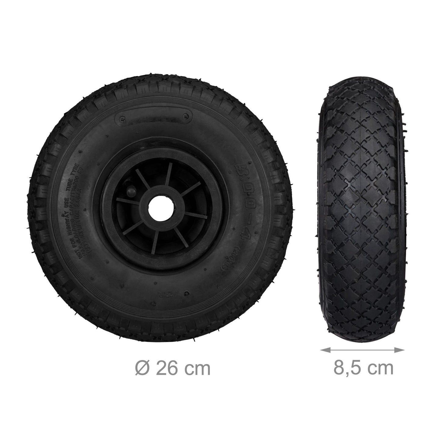 Wheelbarrow wheels PU rubber, 2 pcs.