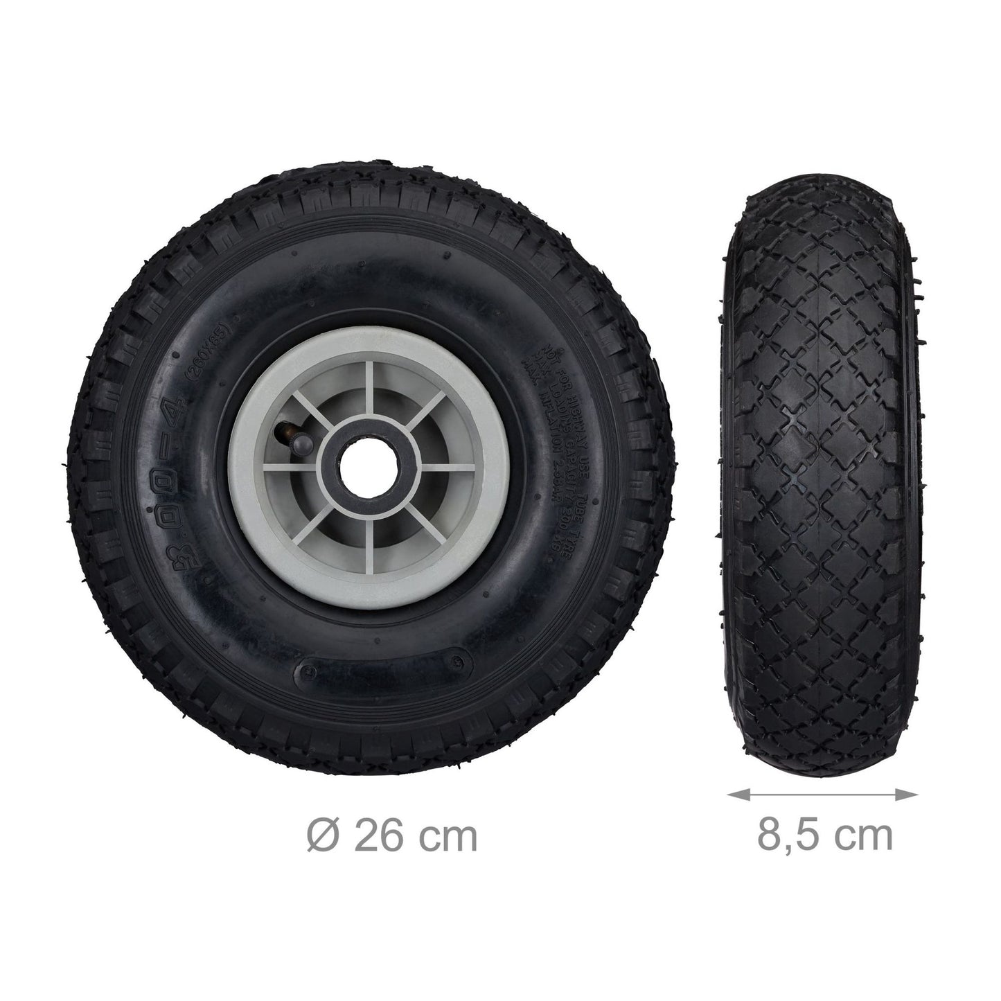 Wheelbarrow wheels PU rubber, 2 pcs.