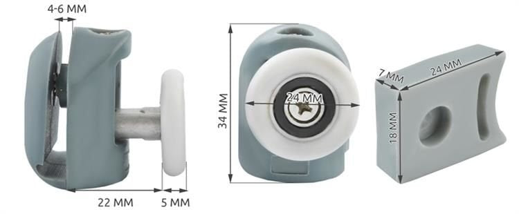 Wheel for a shower cabin - set of 8
