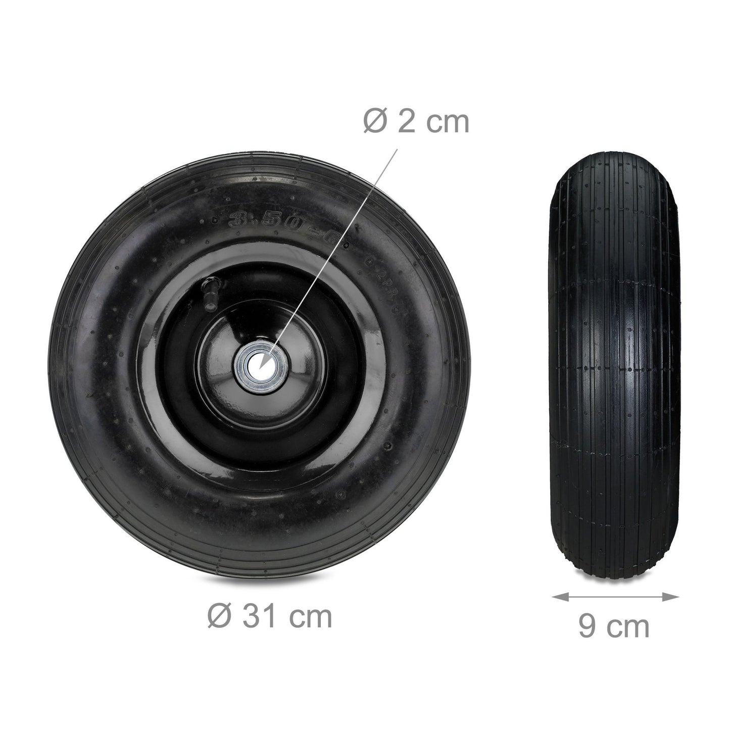 Wheel for wheelbarrow 3.50-6