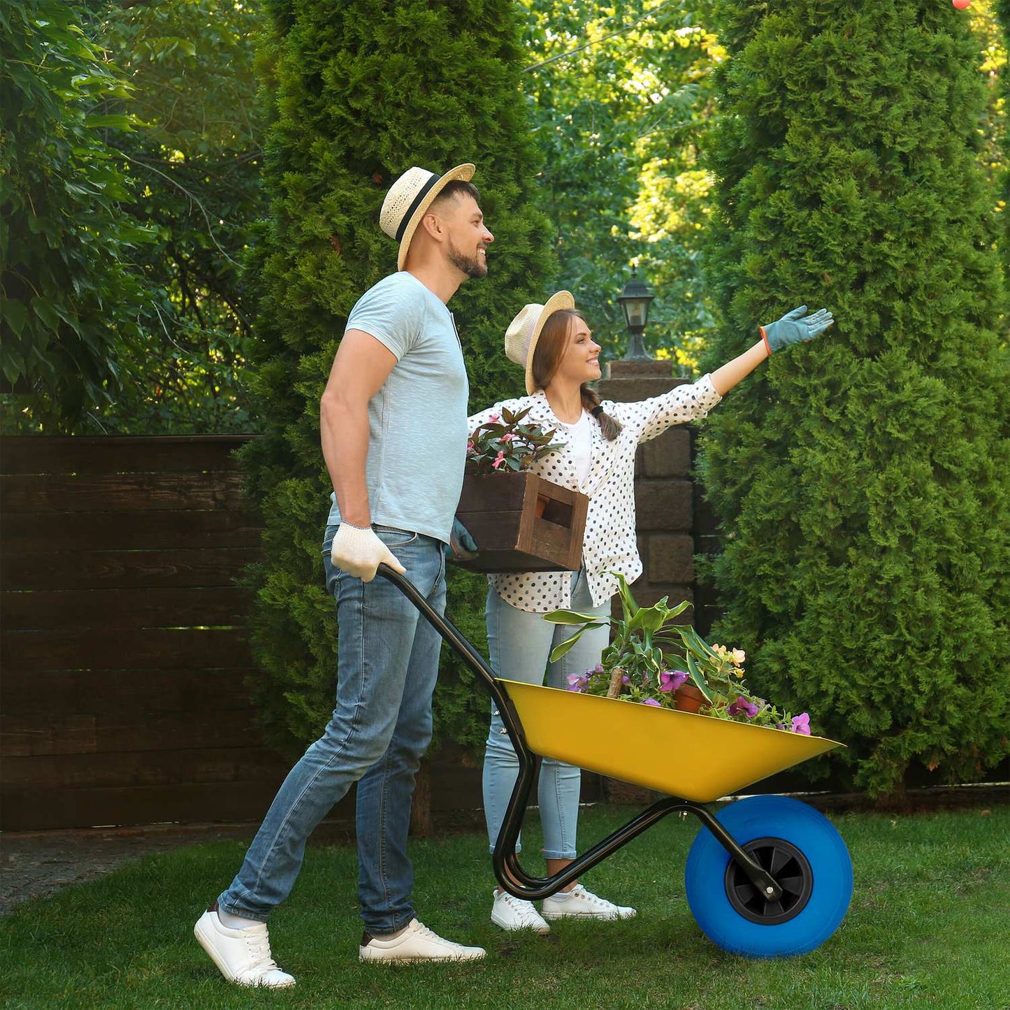 Wheel for wheelbarrow 3.50-6 in blue/black