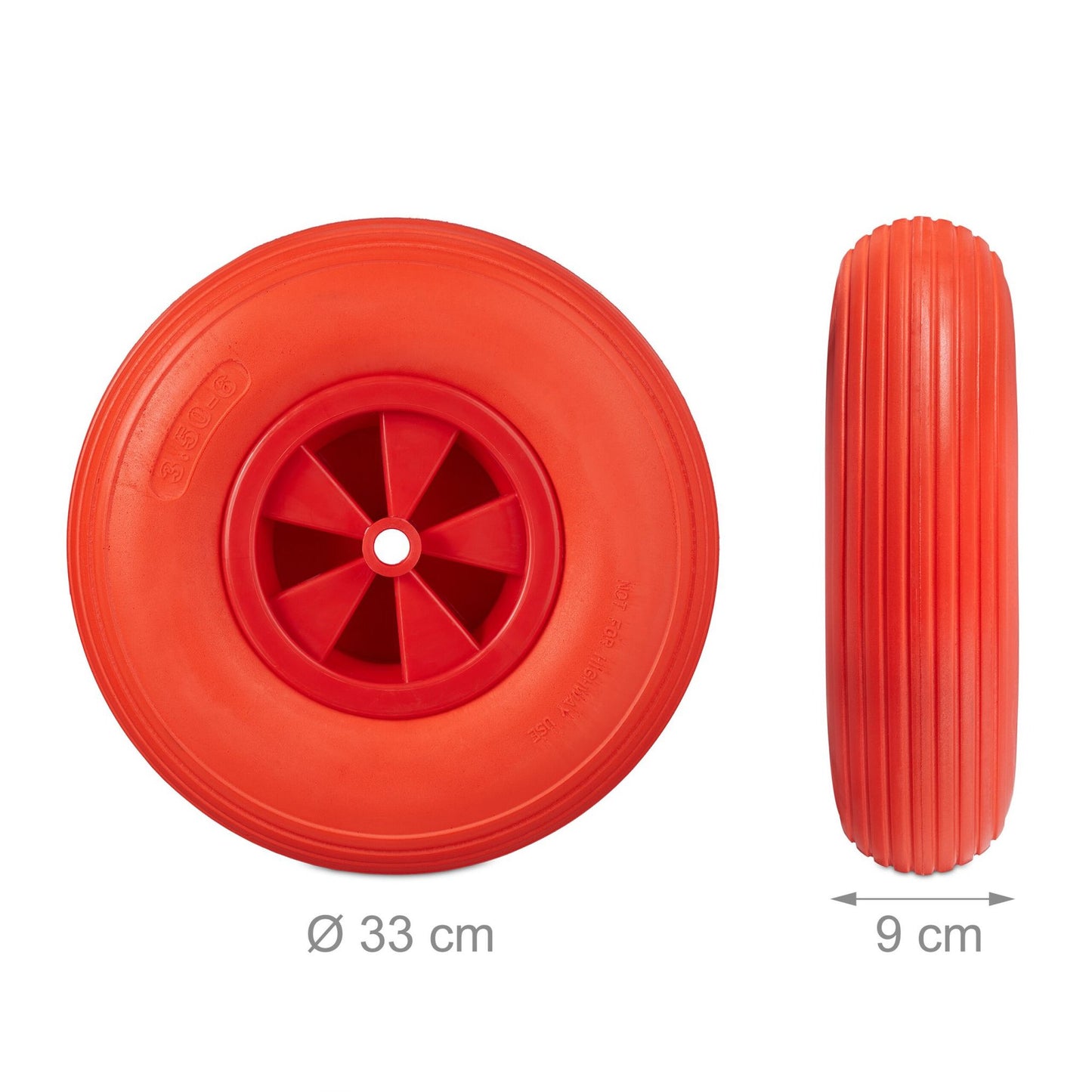 Wheel for wheelbarrow 3.50-6 in red