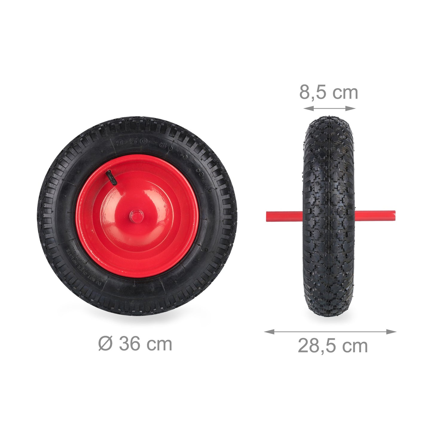 Wheel for wheelbarrow 3.50-8 with pneumatic tires