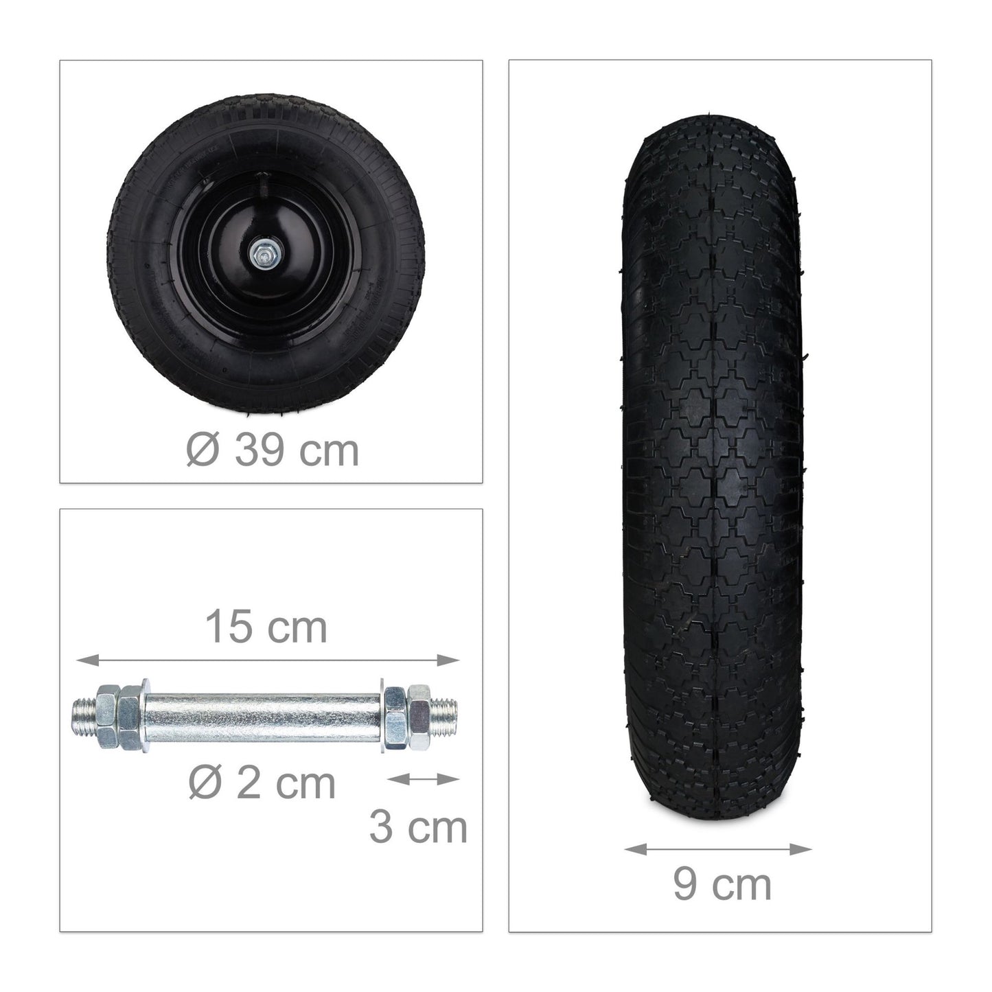 Wheel for wheelbarrow 4.80 4.00-8 with axle