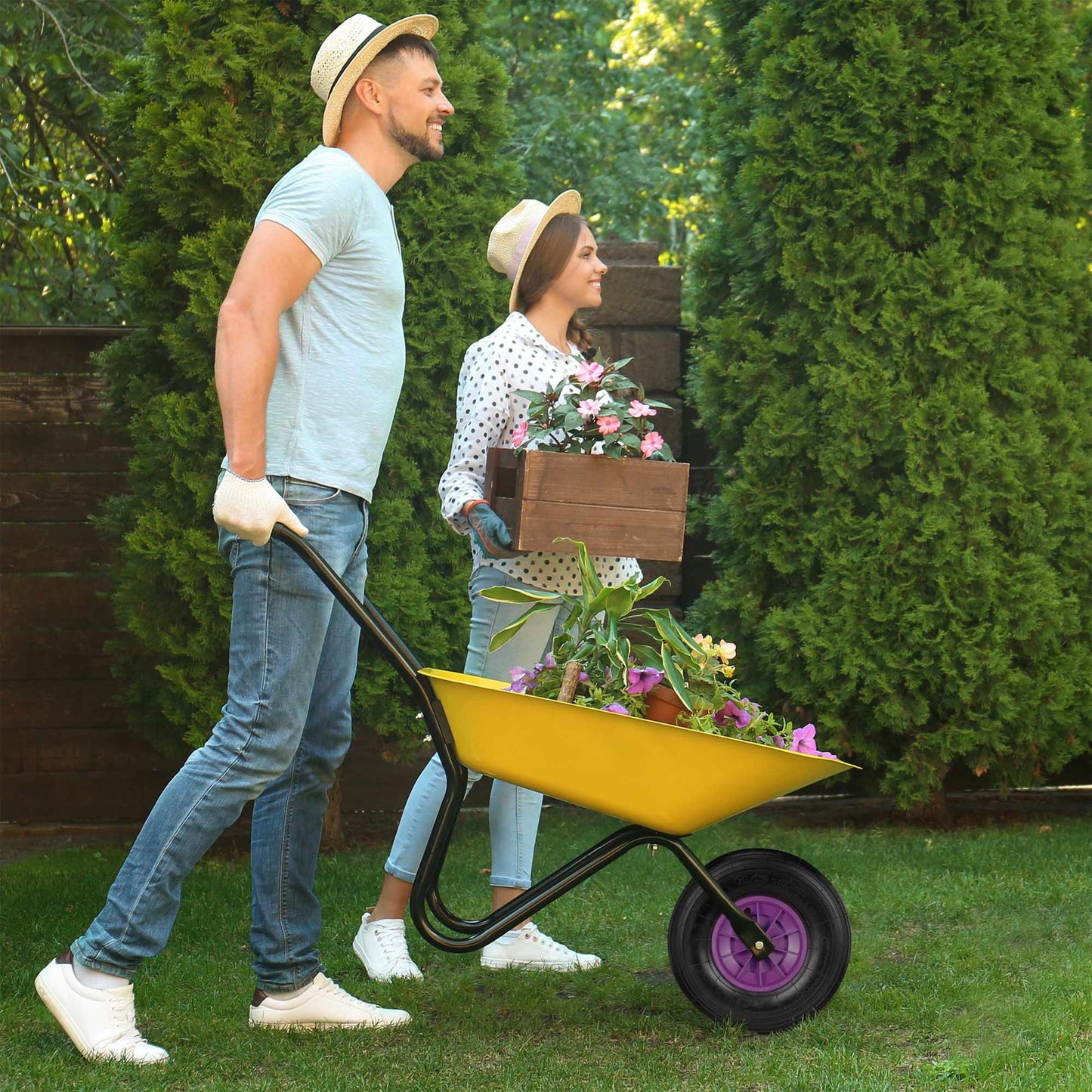 Wheel set for wheelbarrow with tube 4.00-6"