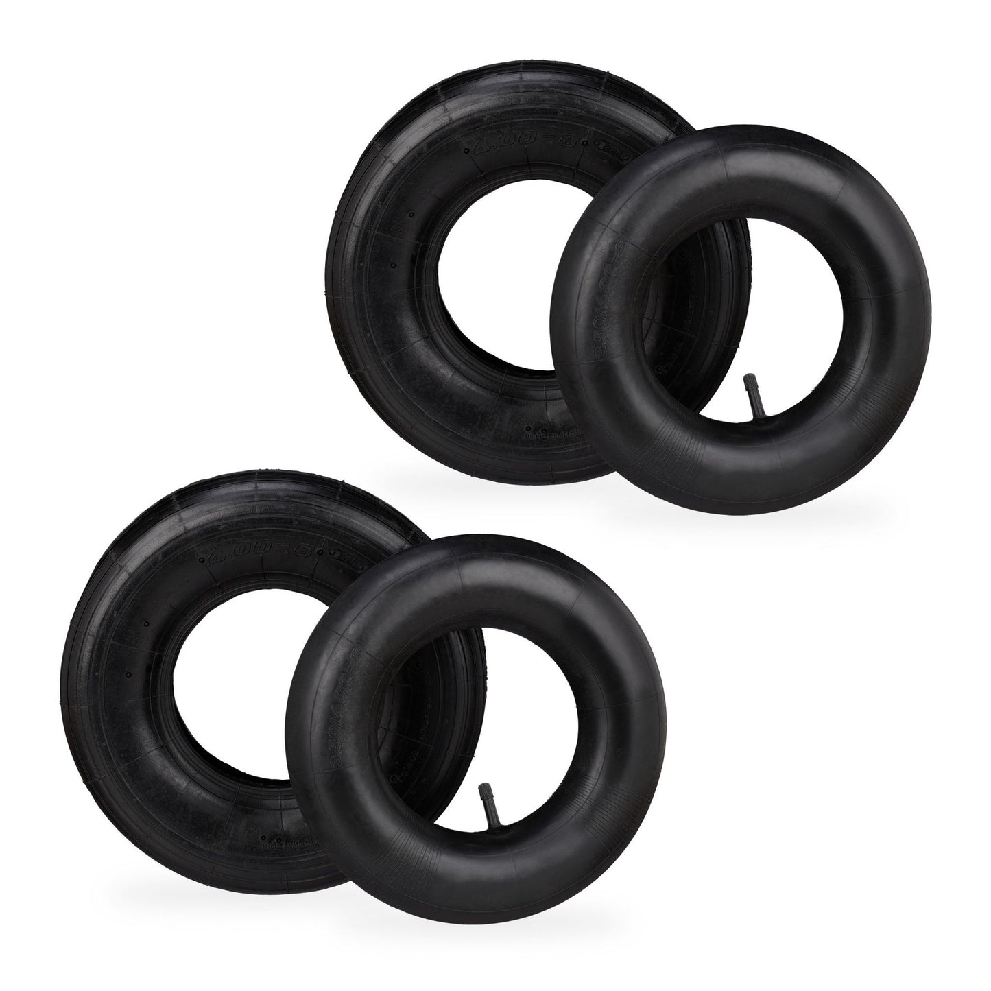 Wheel set for wheelbarrow with tube 4.00-6"