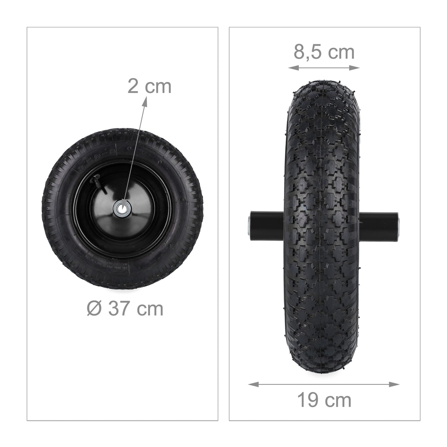 Wheels for wheelbarrow 3.50-8 pneumatic tires