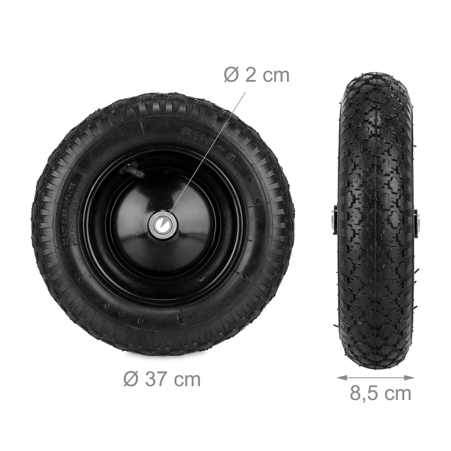Wheels for wheelbarrow 3.50-8 pneumatic tires