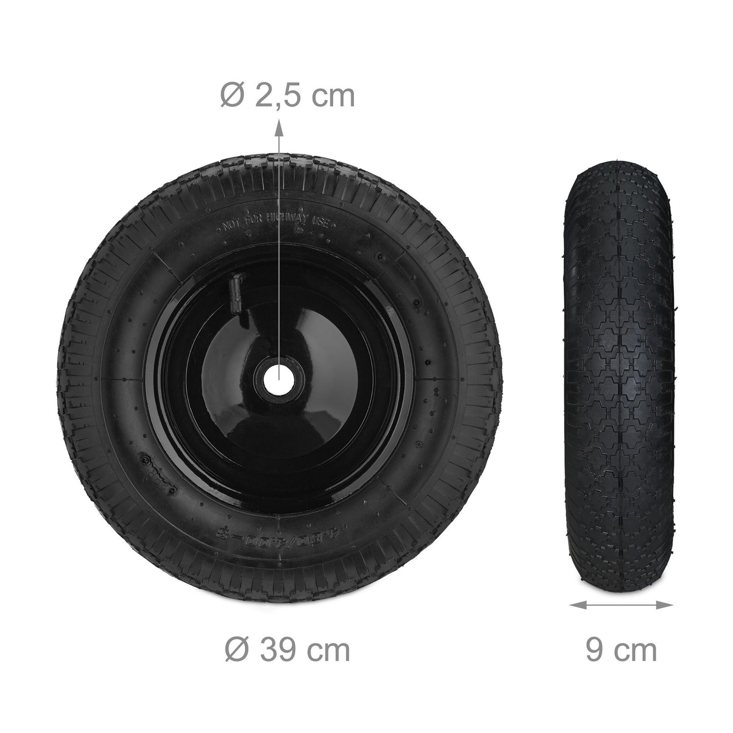 Wheels for wheelbarrow 4.80 4.00-8 with adapters