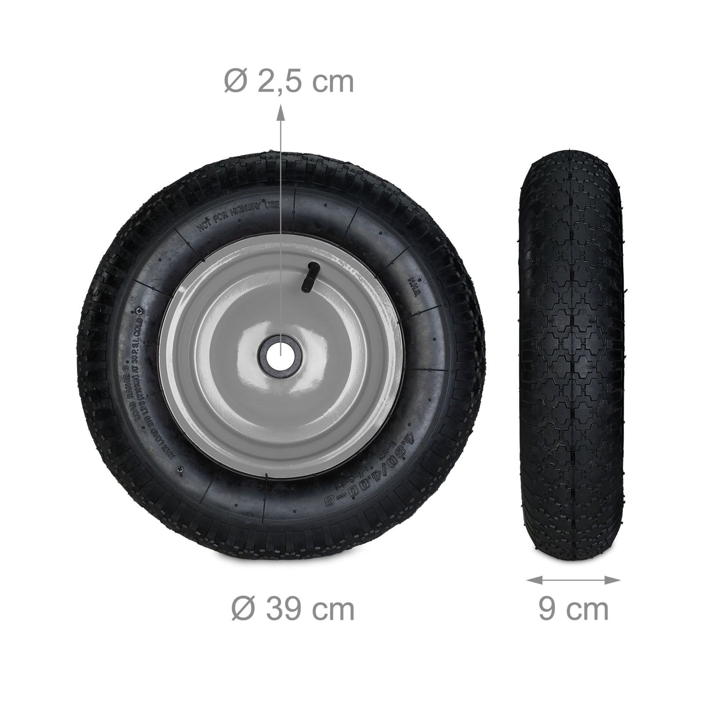 Wheels for wheelbarrow 4.80 4.00-8 with adapters