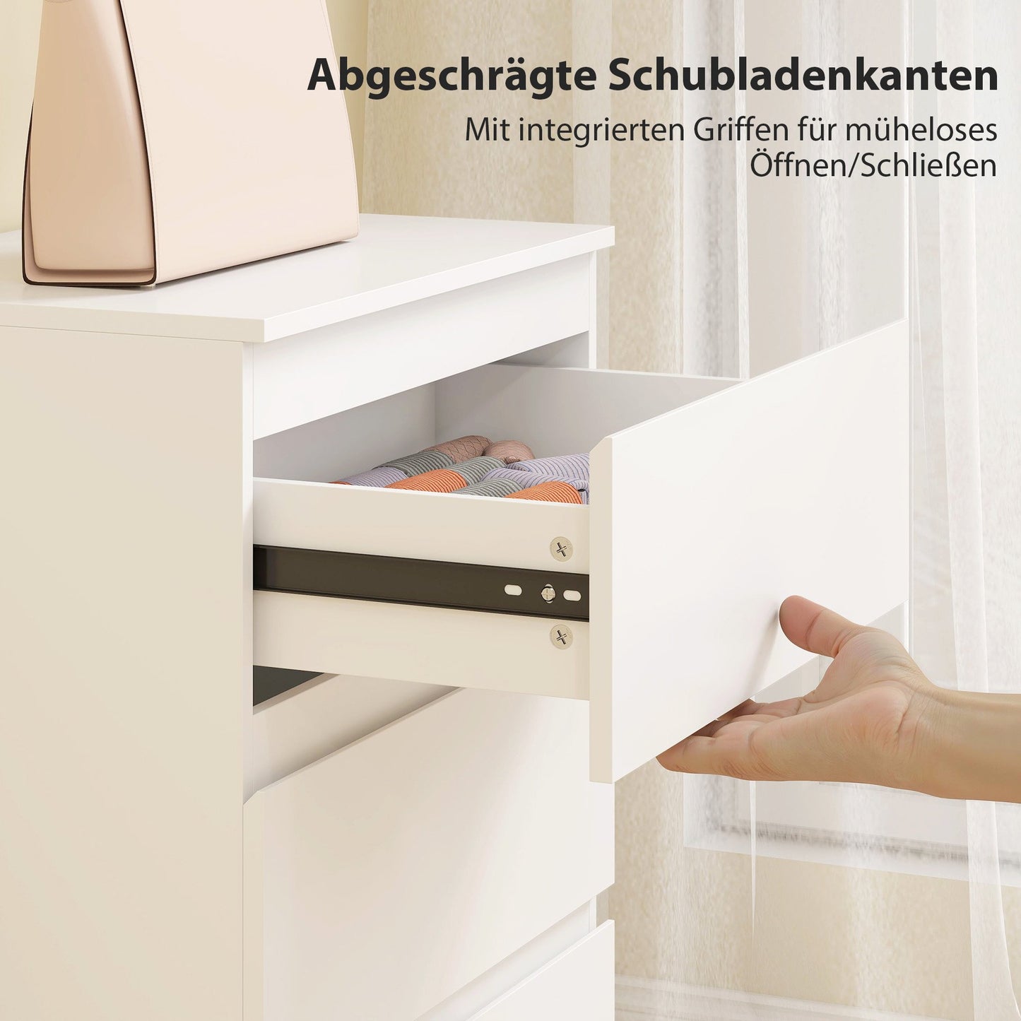White 3-Drawer Dresser for Bedroom, Hallway, Living Room