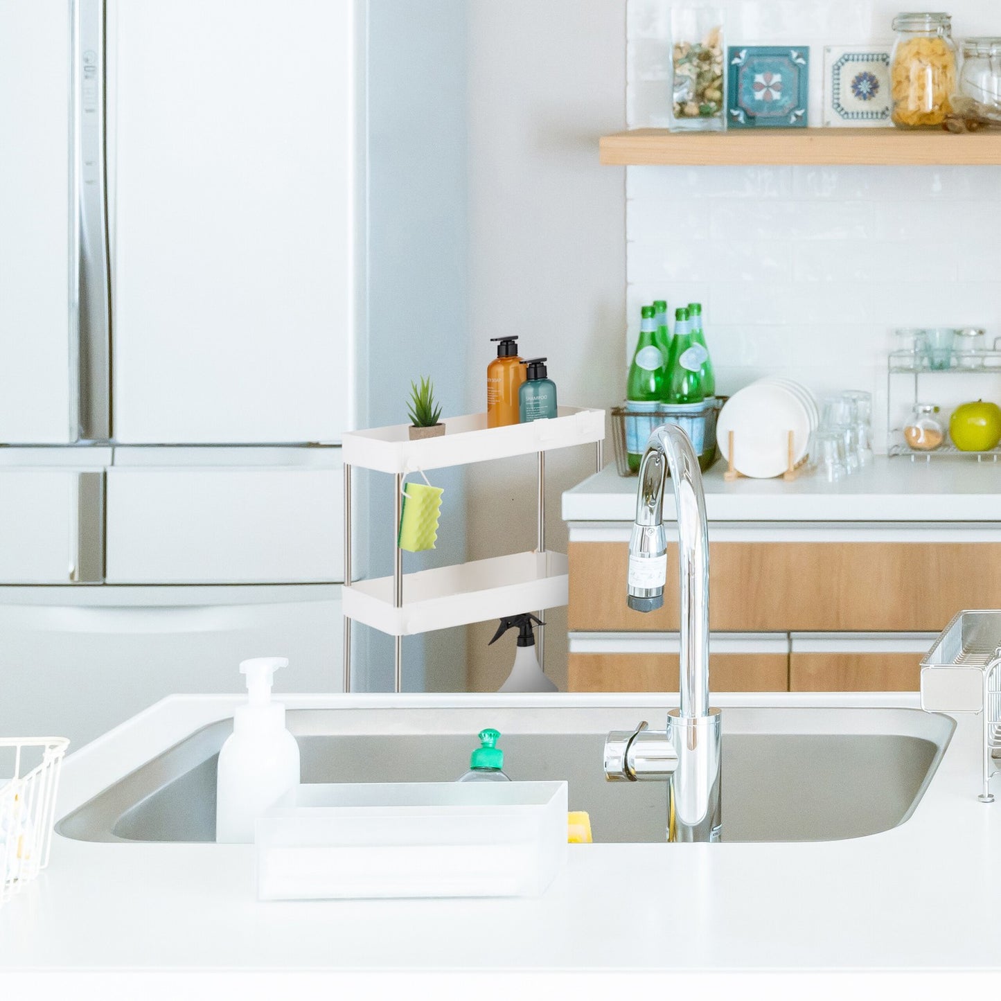 White 3-Shelf Trolley for Kitchen or Bathroom