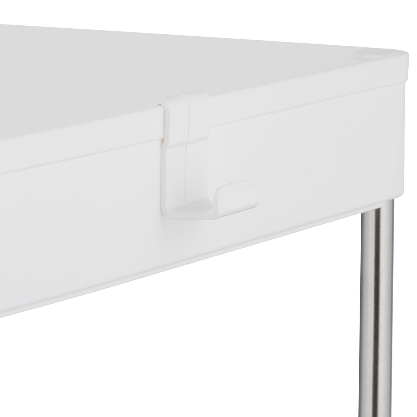 White 4-Tier Rolling Storage Trolley for Kitchen/Bathroom