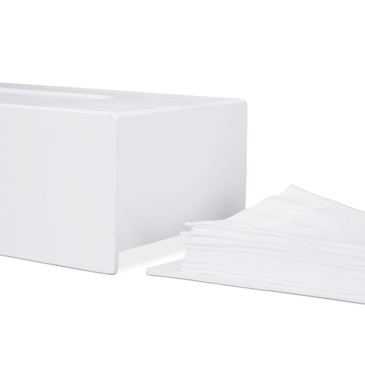 White Bamboo Tissue Box