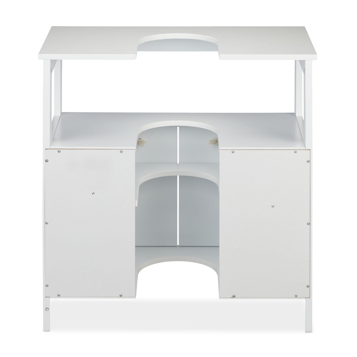 White Bathroom Vanity Unit with Storage Shelves