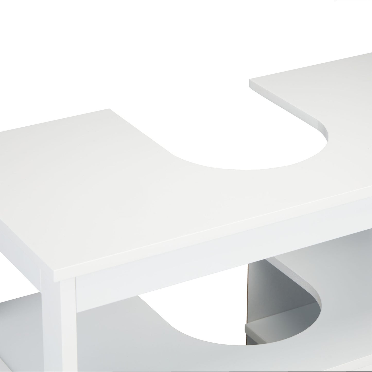 White Bathroom Vanity Unit with Storage Shelves