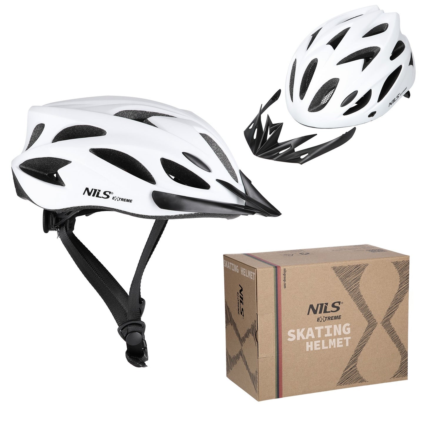 White Bicycle Helmet, Size M (51-60cm)
