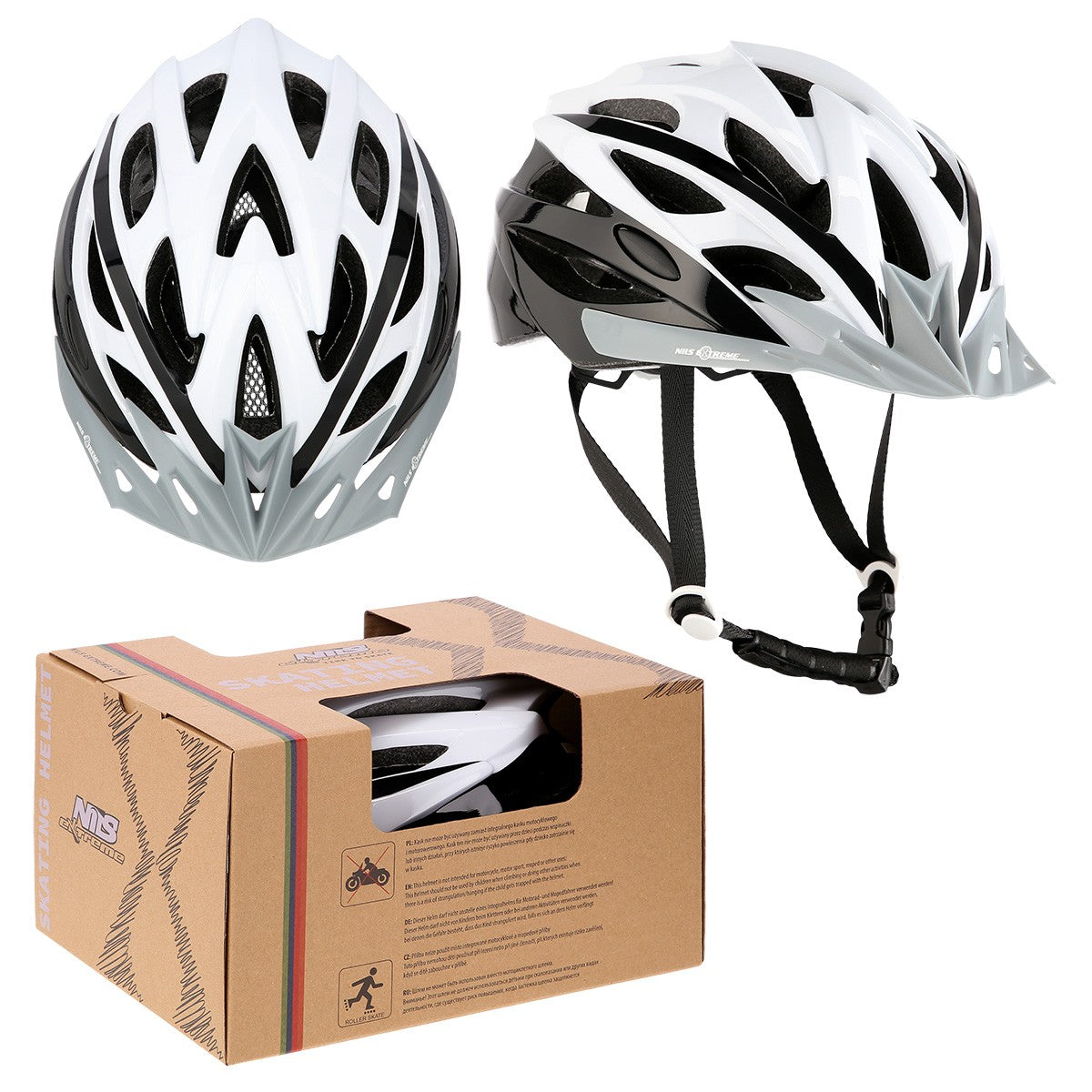 White-Black Size L Helmet, 59-65cm