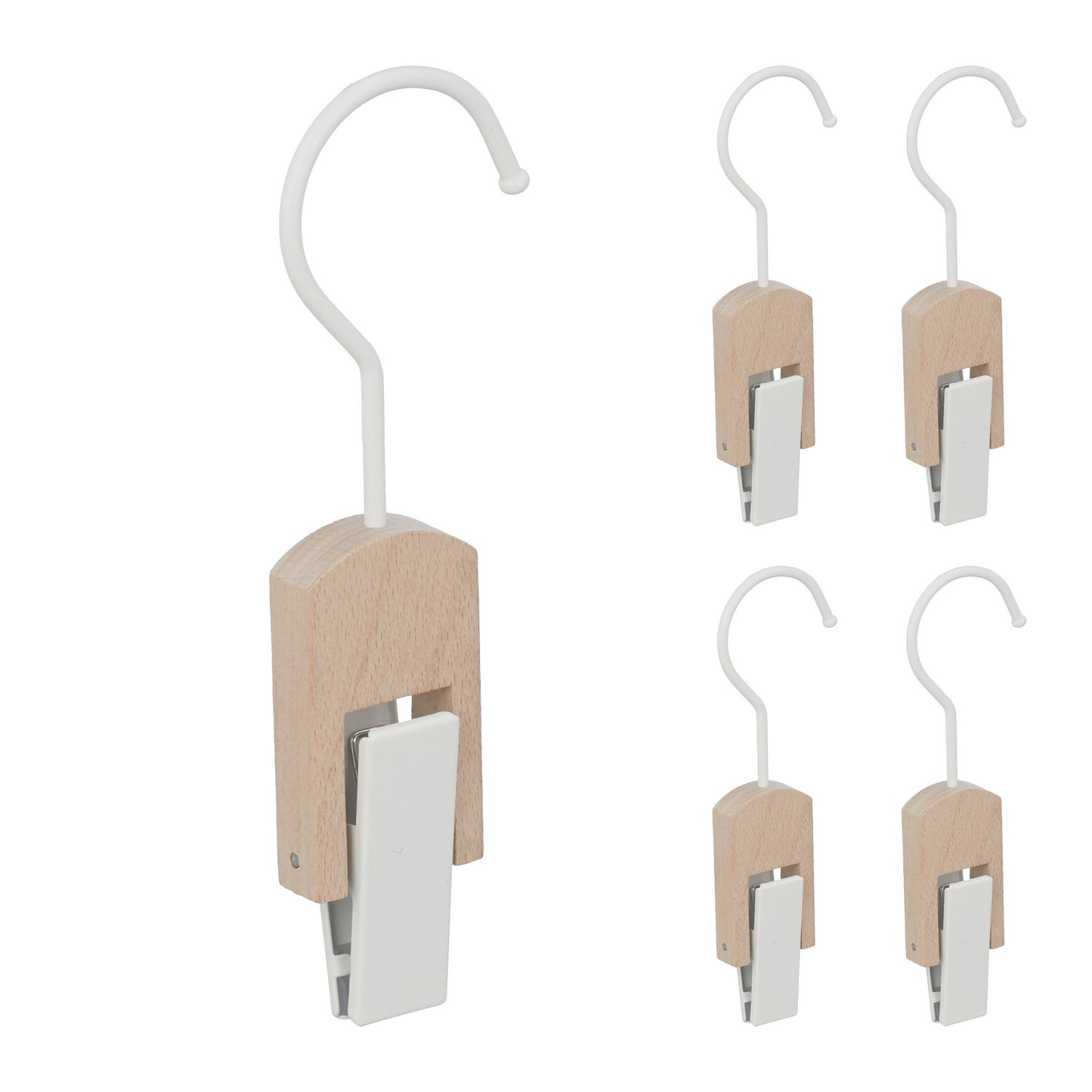 White Boot Hooks - Set of 5