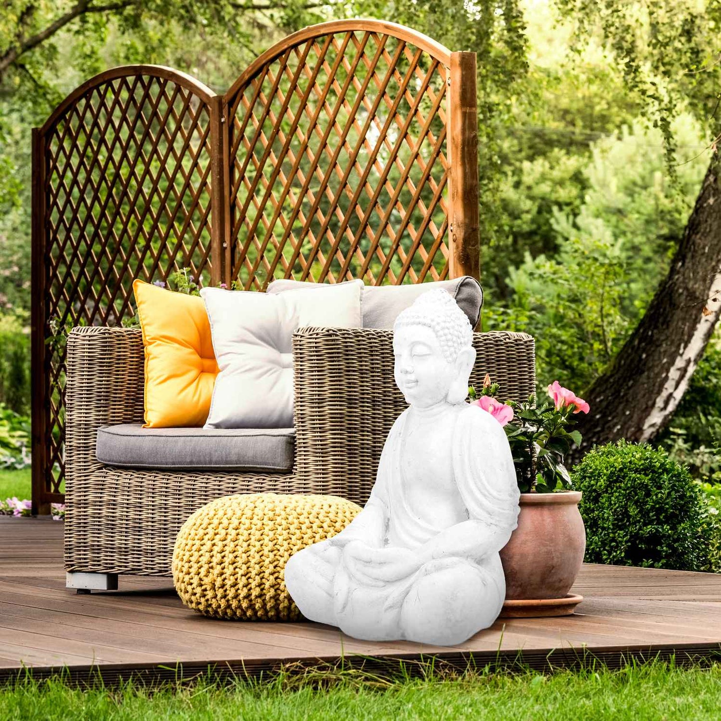 White Buddha figure 70 cm