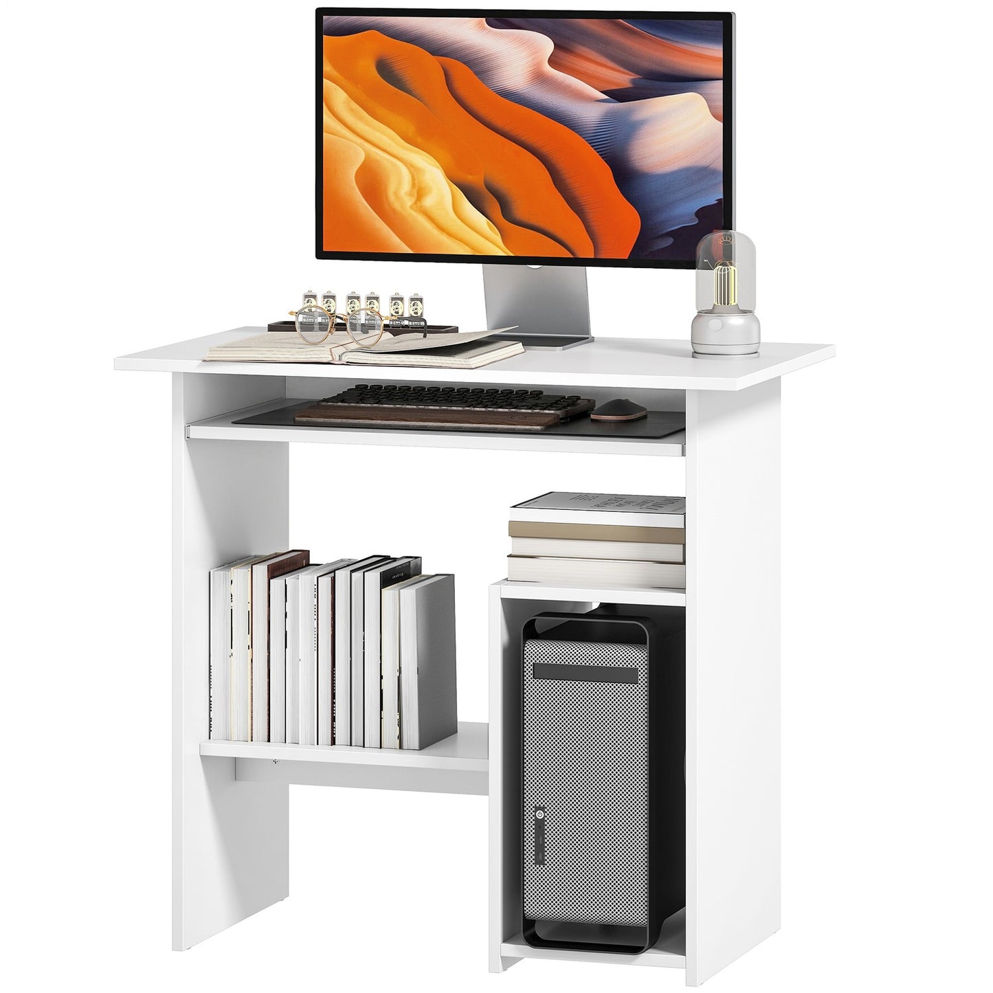 White Computer Desk, Chipboard, 80 x 45 x 75 cm