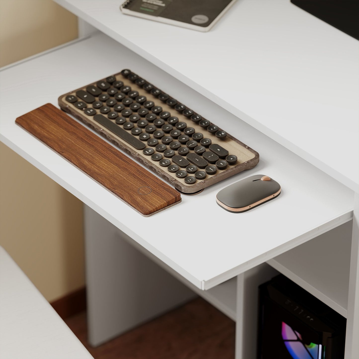 White Computer Desk, Chipboard, 80 x 45 x 75 cm