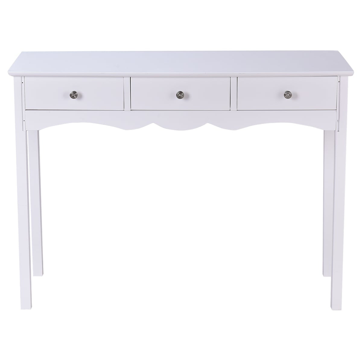White Desk with 3 Drawers, MDF, 100x32x75 cm