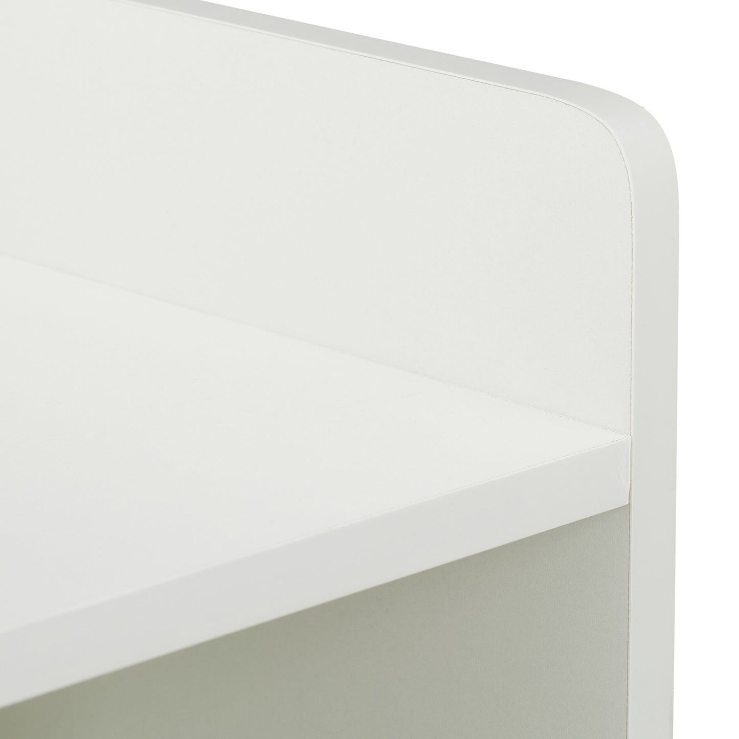 White Narrow Bedside Table with 2 Drawers