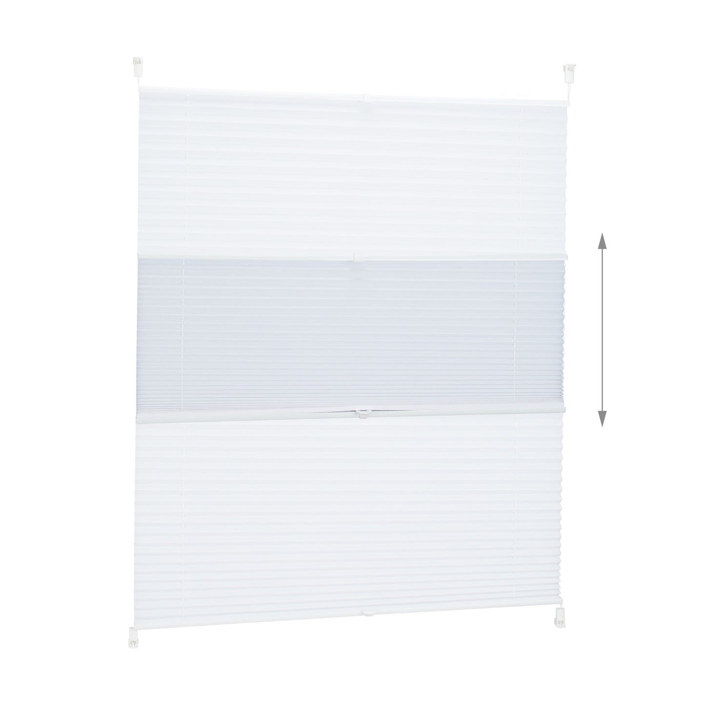 White No-Drill Pleated Blinds – Semi-Transparent