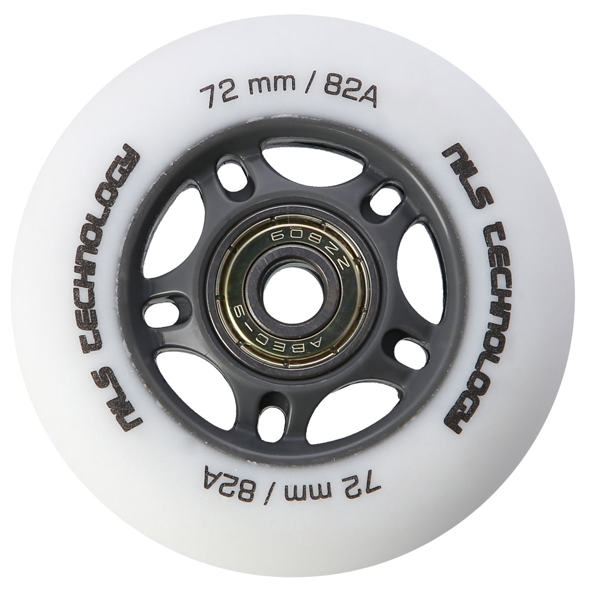 White PU 72x24 82A Wheels & ABEC-9 Bearings Set