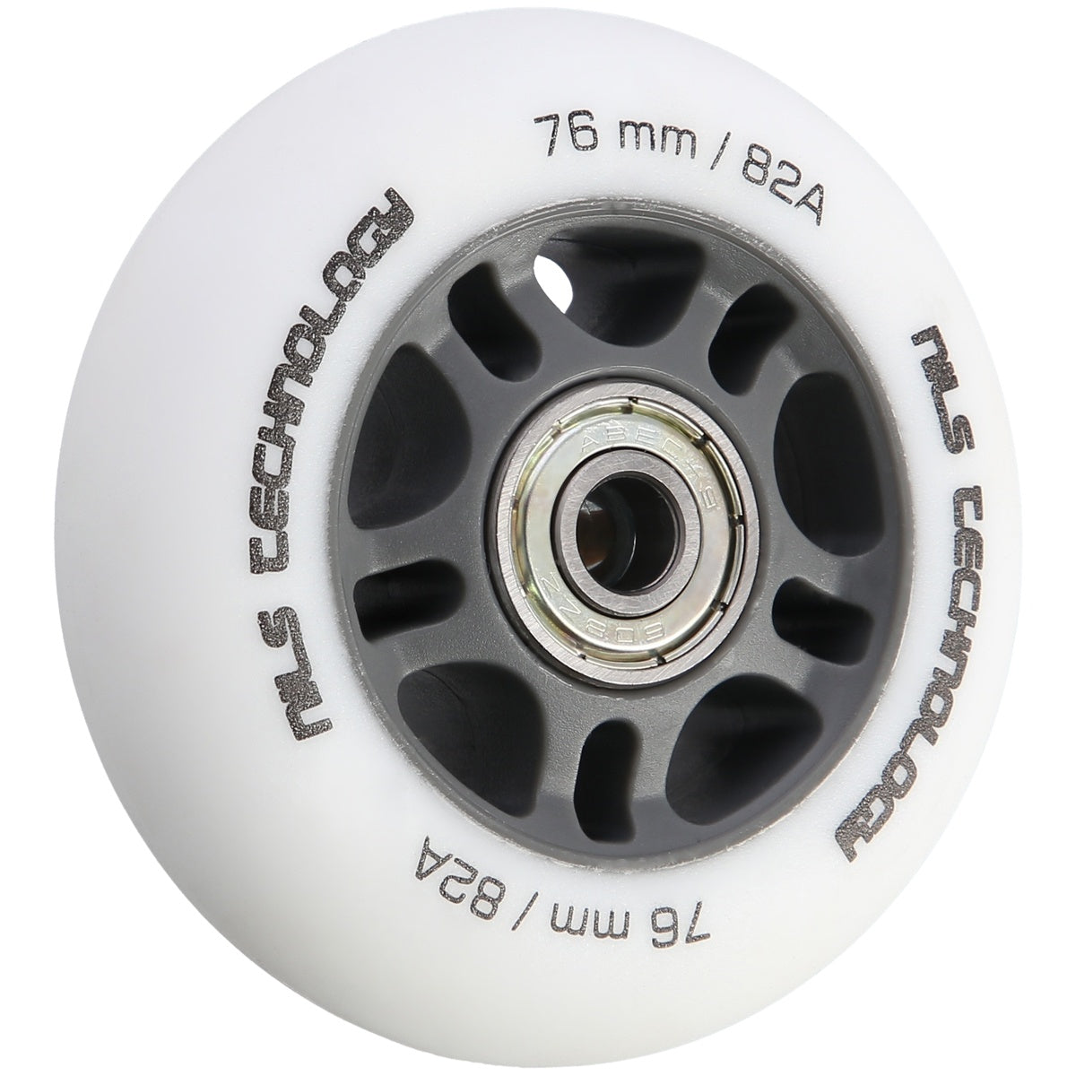 White PU 76x24 82A Wheels & ABEC-9 Bearings Set
