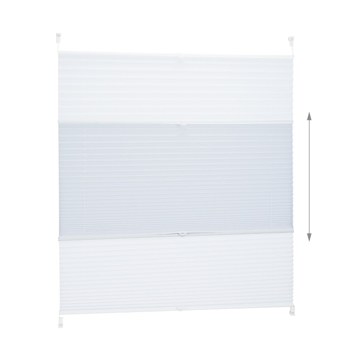 White Pleated No-Drill Blinds, Semi-Transparent Shades
