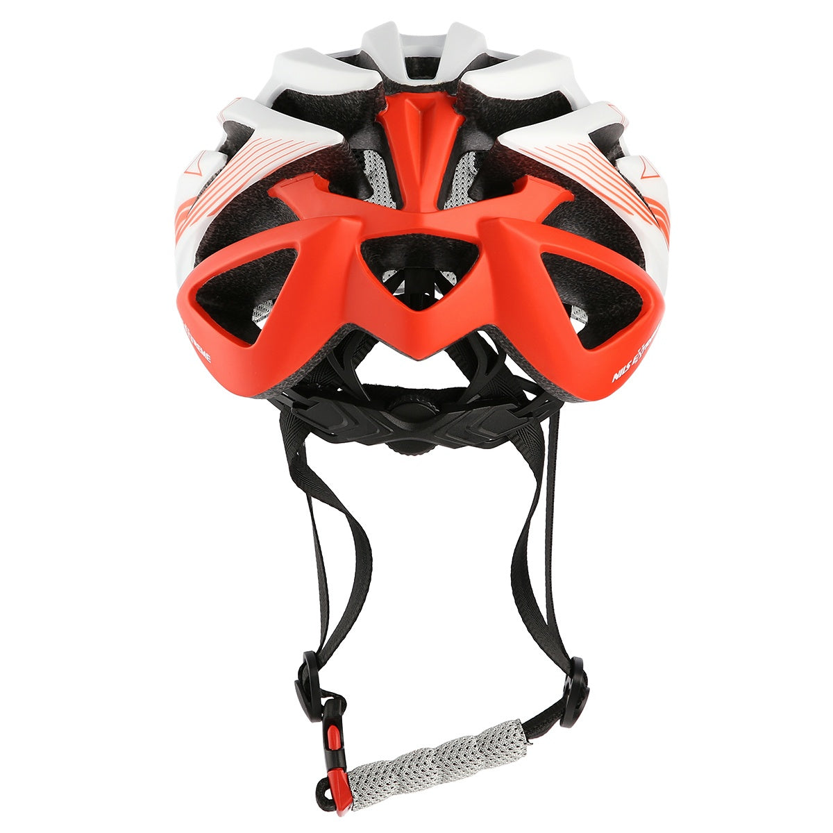 White-Red Bike Helmet, Size M (53-58 cm)