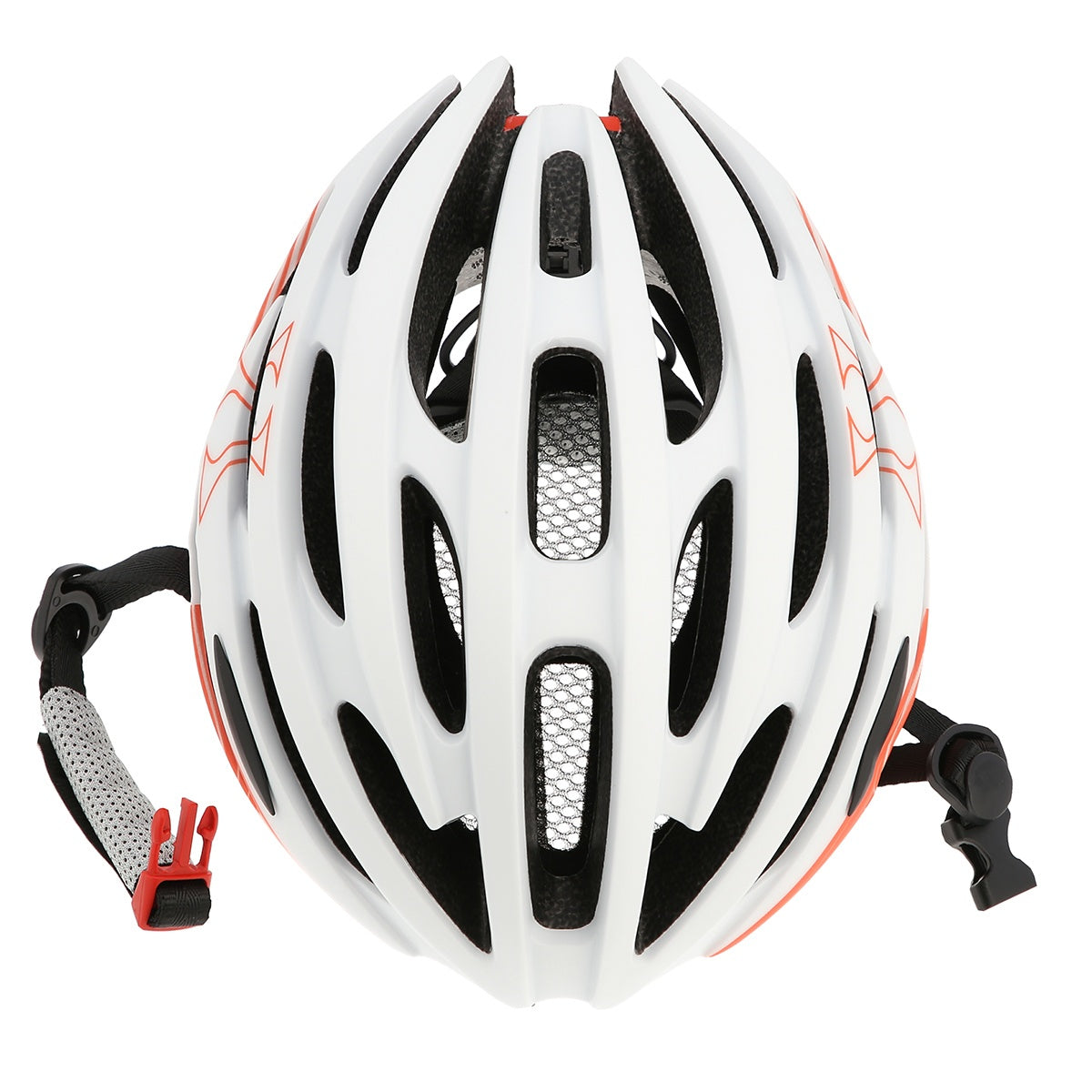 White-Red Bike Helmet, Size M (53-58 cm)