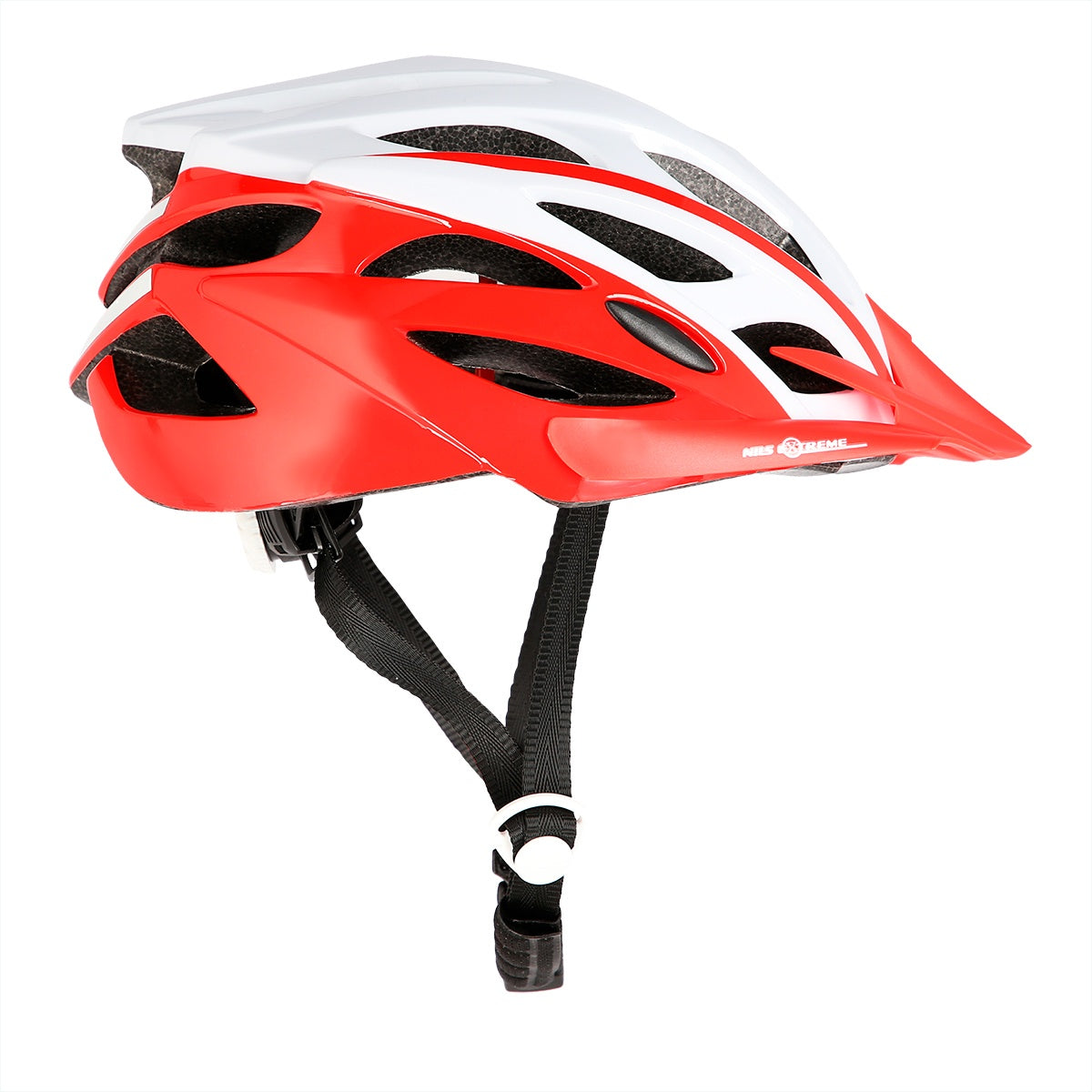 White-Red Size M Helmet, 53-60cm