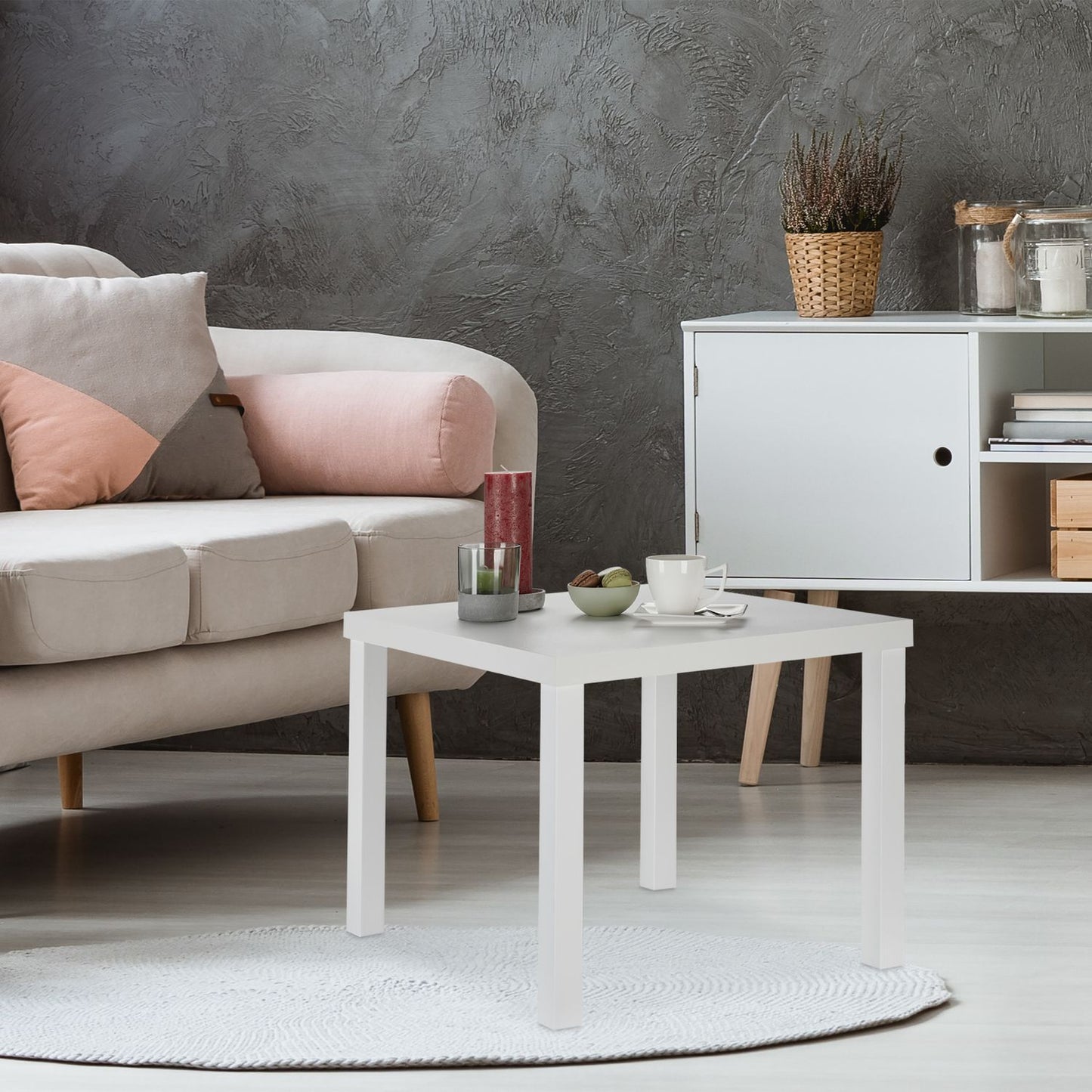 White Side Table – Living Room, Modern Design