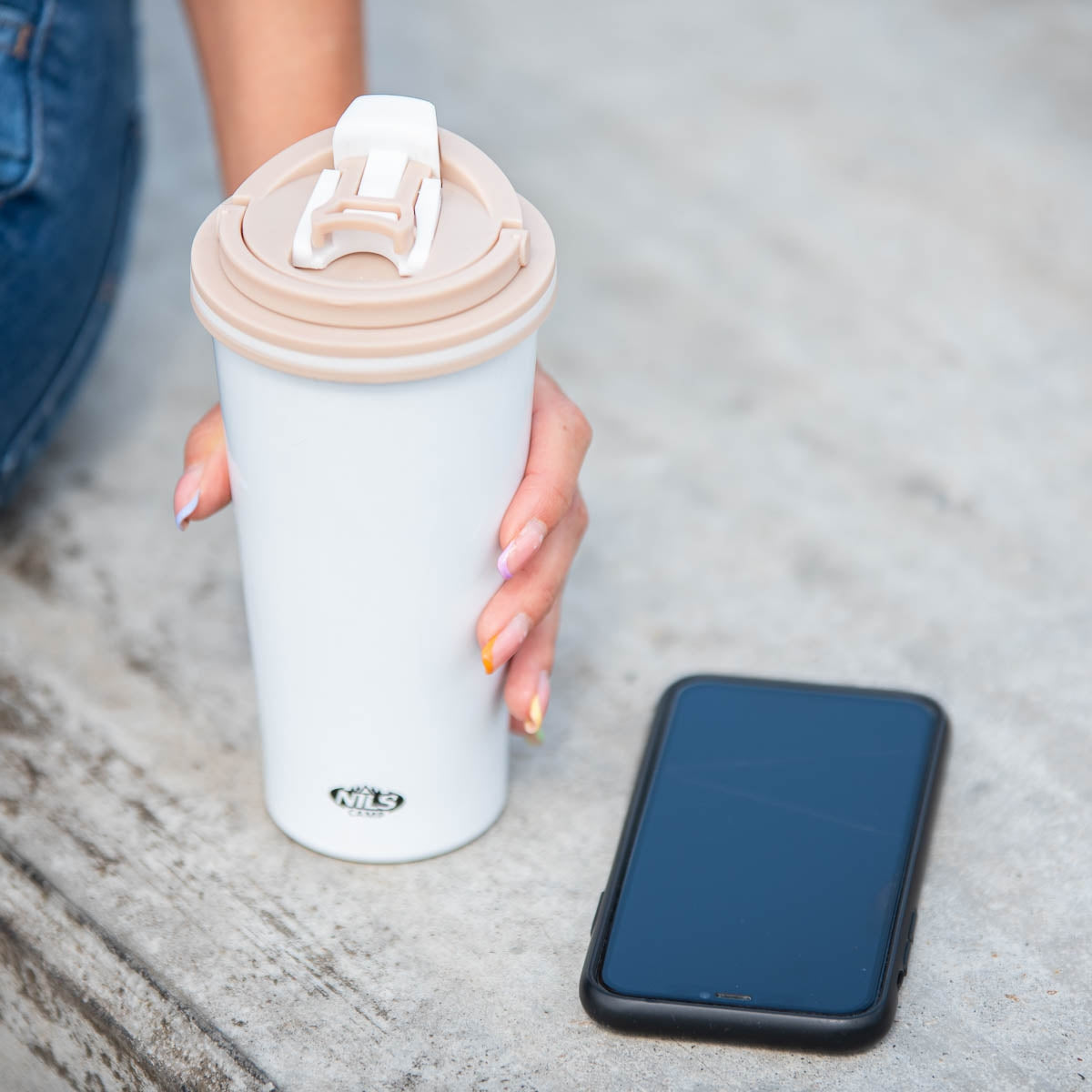 White Thermal Cup, 18 oz, Insulated
