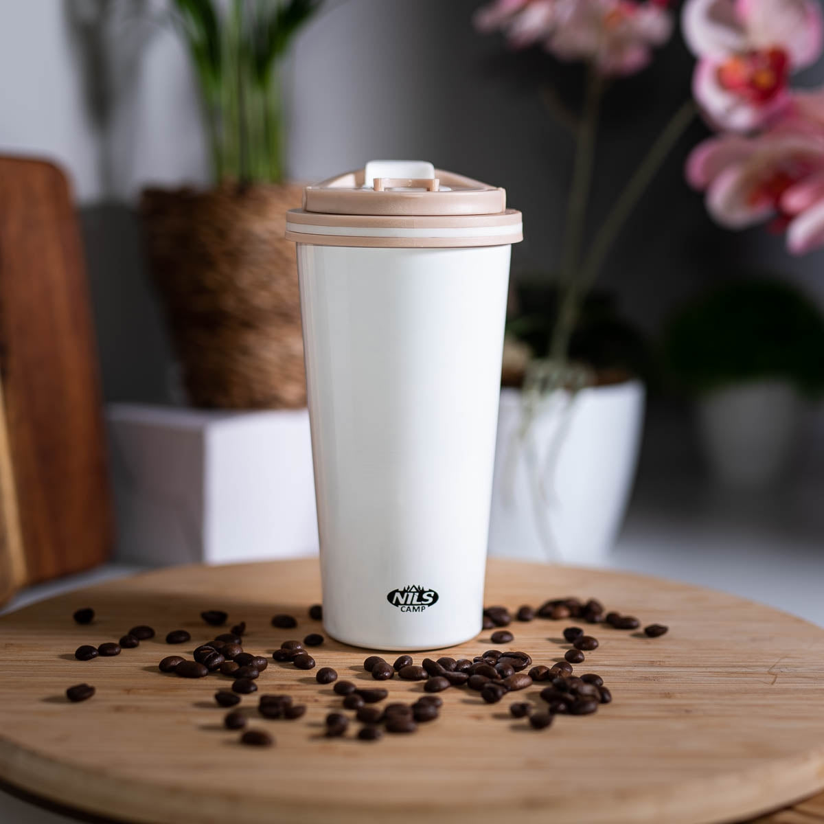 White Thermal Cup, 18 oz, Insulated