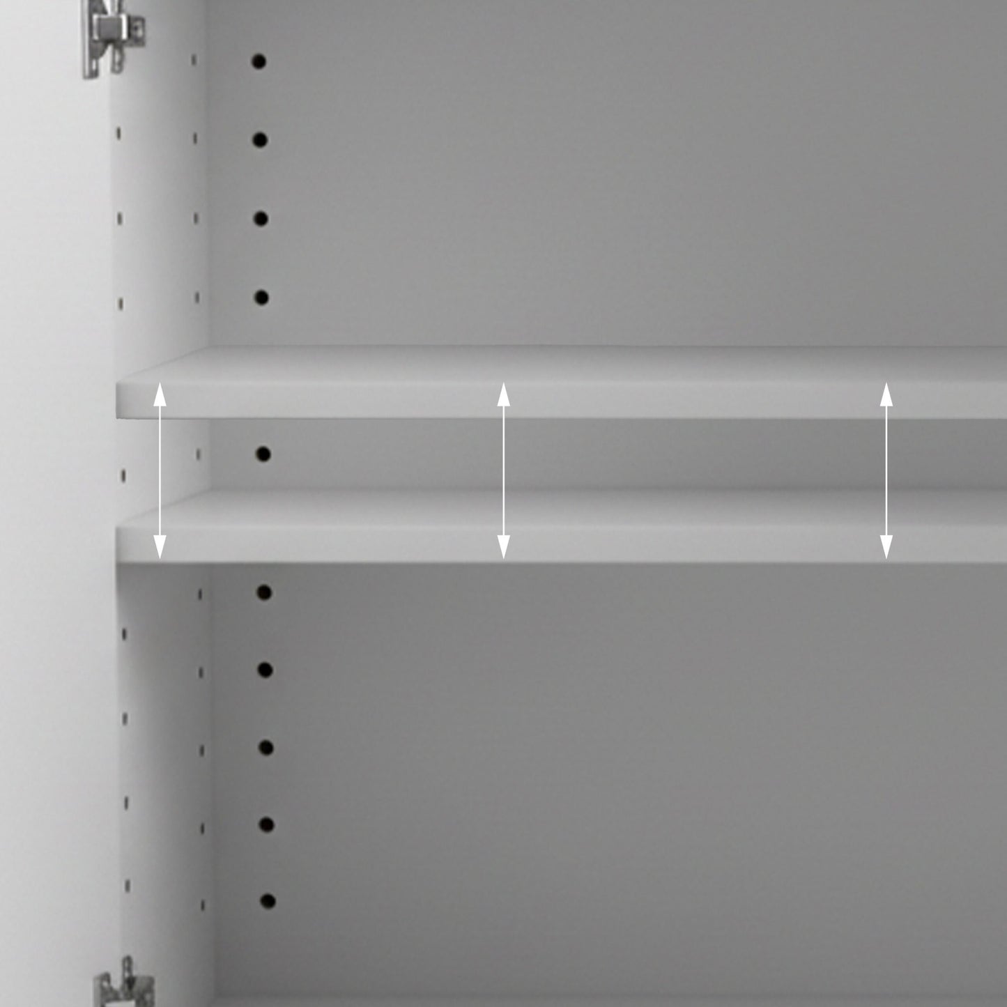 White Wall-Mounted Bathroom Cabinet, Adjustable Shelves